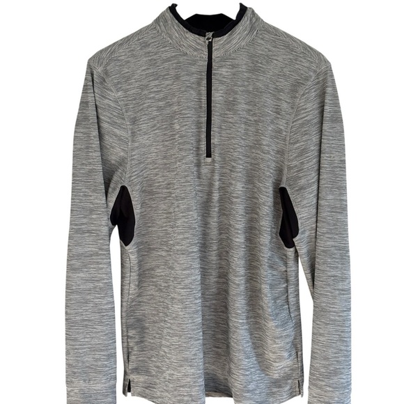 Champion Duo Dry Mens Size Small Black Gray Striped 1/4 Zip Shirt - Picture 1 of 7